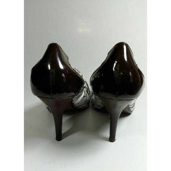 Naughty Monkey Heels 9.5 Brown Silver 3.5" Heel - Picture 6 of 12